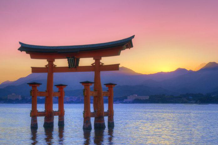 Shinto shrine in Itsukushima, Japan